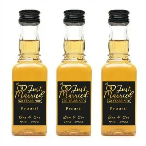 Shotflesje Bedankje “Just Married 50 Years Ago”