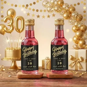 Shotflesje Bedankje Verjaardag “Take a Shot I’m Still Hot”