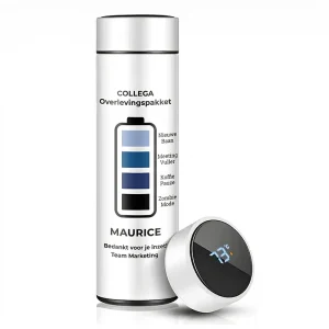 Thermosfles Collega Overlevingspakket | Afscheidscadeau Collega