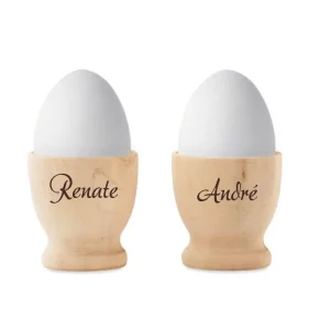 Gepersonaliseerde Houten Eierdopjes Set